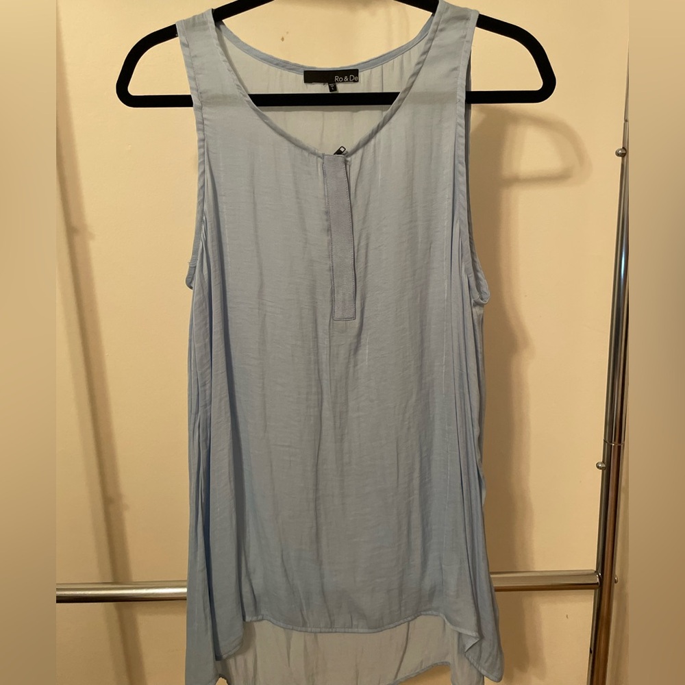 Ro & De Relaxed Blue Buttoned Tank Top